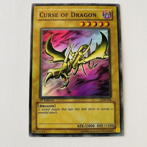 Yu-Gi-Oh Curse Of Dragon LOB-066 Super Rare 1st EditionTrading Card